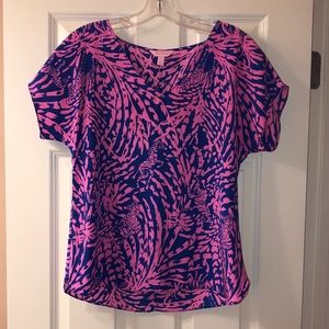 Lilly Pulitzer | Navy and Pink Zebra Top